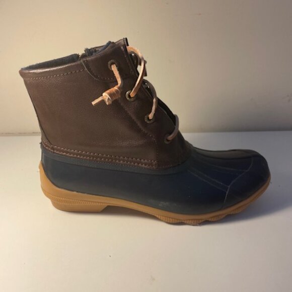 Sperry Saltwater Duck Navy & Brown Boots - Picture 5 of 5